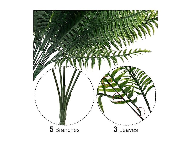 12 Pack Fake Ferns Outdoors UV Resistant Faux Fern Plants Artificial Greenery image number 2