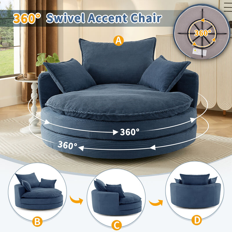 Merax 360° Swivel Sofa Chair Accent Barrel Chair