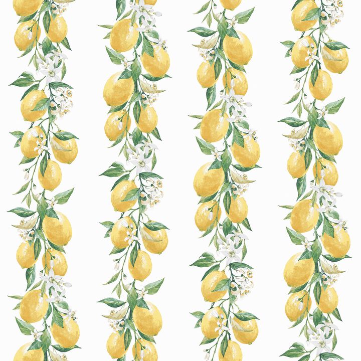Just Kitchens Lemon Stripe Yellow Wallpaper G45441