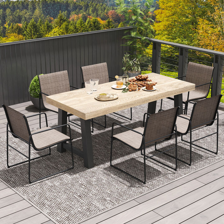 Set of 2 Ventilated Outdoor Chairs – Dining Furniture for Patio or Balcony
