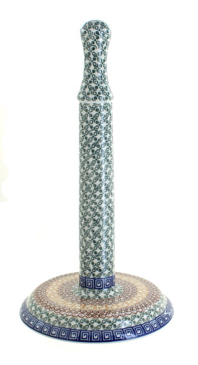 Blue Rose Polish Pottery Saffron Paper Towel Holder