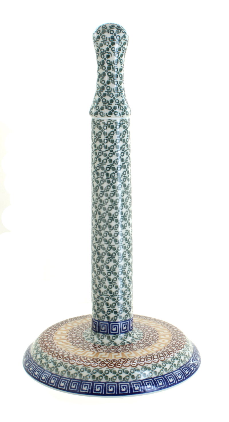 Blue Rose Polish Pottery Saffron Paper Towel Holder