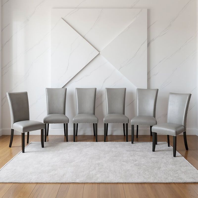 New Classic Furniture Lyra Wood Dining Chair in Gray (Set of 6)
