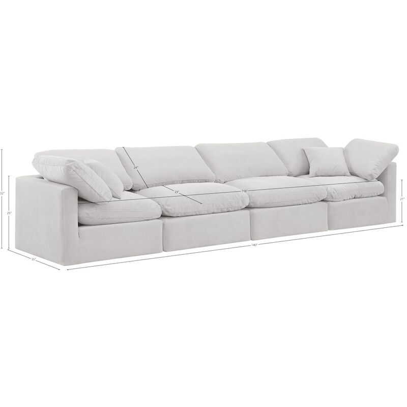 Meridian Furniture Indulge Cream Velvet Modular Sofa