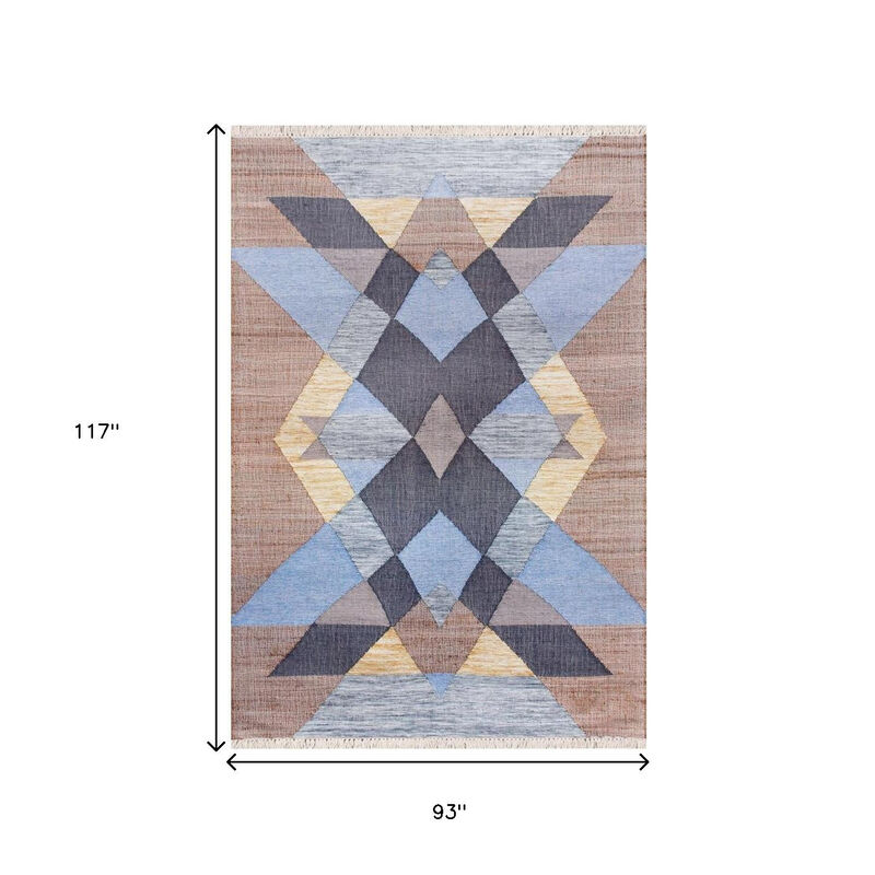 HomeRoots Geometric Hand Woven Area Rug With Fringe image number 3