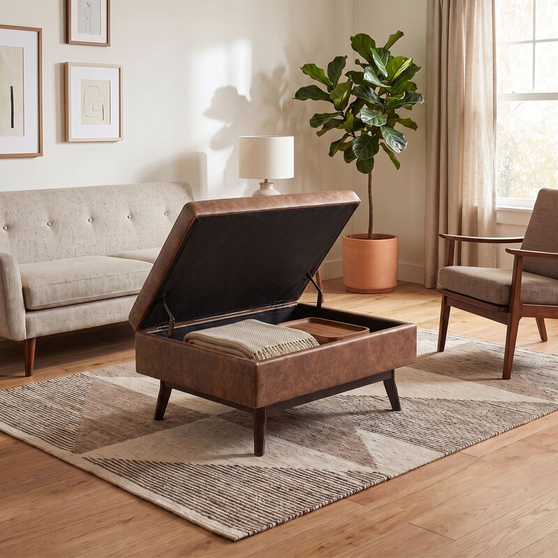 Simpli Home Owen Coffee Table Storage Ottoman image number 9