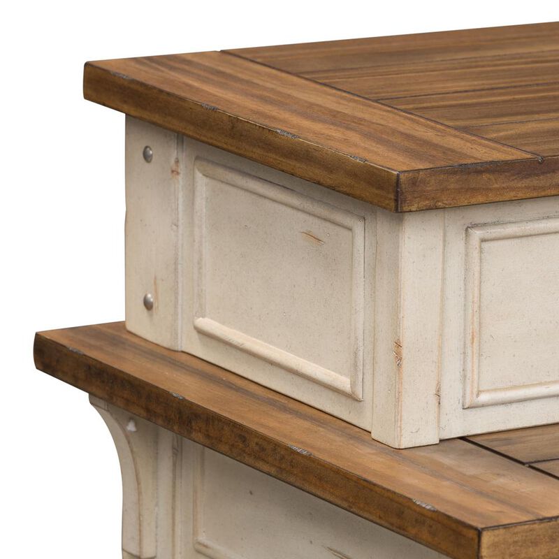 Liberty Furniture Morgan Creek Console Bar Table in Antique White w/ Wirebrushed Tobacco Accents image number 7