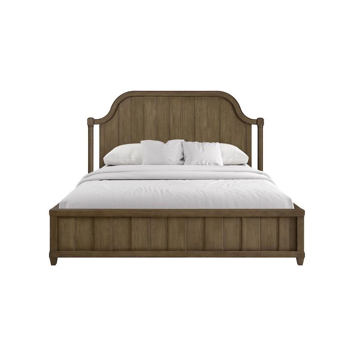 Bernards Magnolia King Planked Panel Bed - Almond