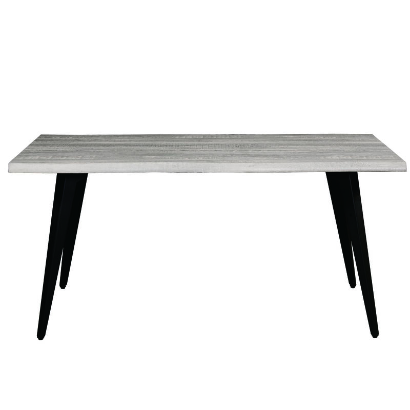 LeisureMod Ravenna Modern Rectangular Wood 63" Dining Table With Metal Legs