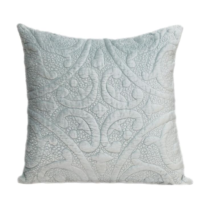 20" Gray Transitional Quilted Throw Pillow