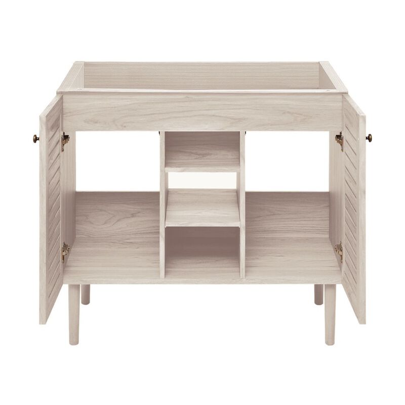 Bron 36" Freestanding Bathroom Vanity Cabinet without Top in White Oak image number 3
