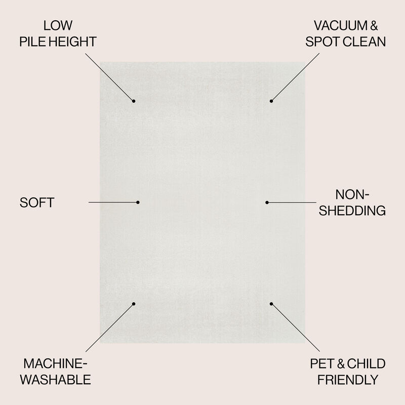 Twyla Classic Solid Low-Pile Machine-Washable Area Rug