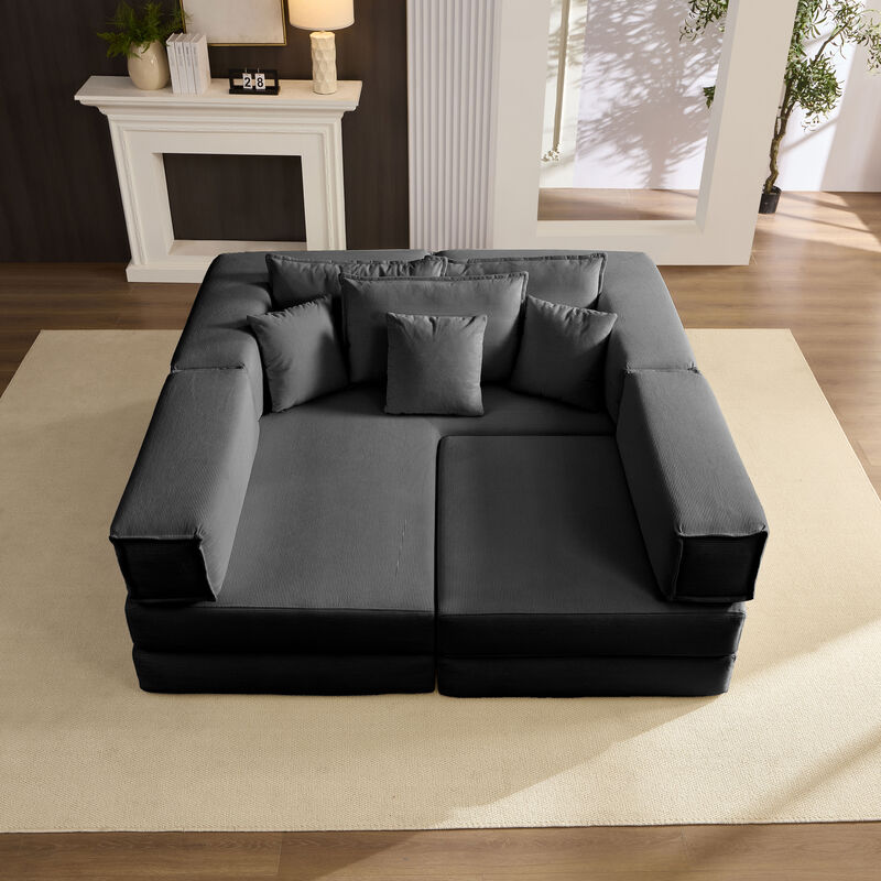 Merax Oversized Upholstered Sectional Sofa Couch Set
