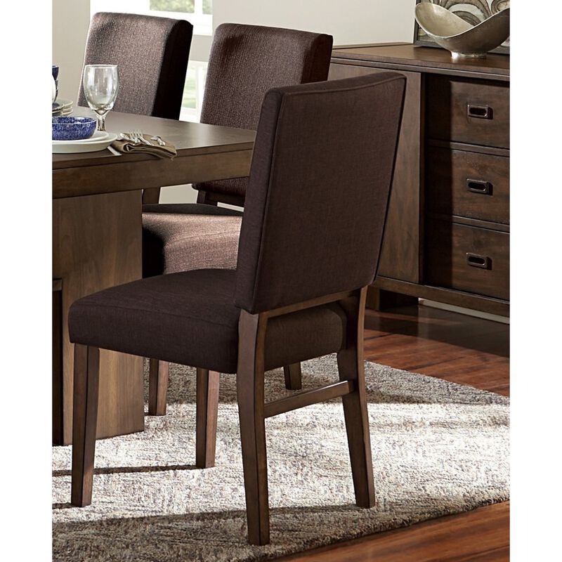 Streamdale Chocolate Brown Fabric Side Chairs 2 Piece Set