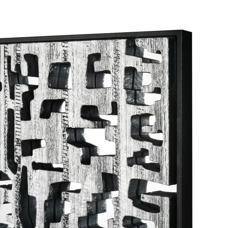 Mapped Silver Dimensional Wall Art
