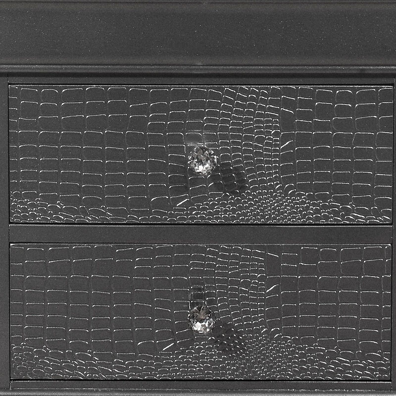 Bedroom Nightstand with Two Drawers &ndash; Solid Wood Nightstand with Shagreen Finish