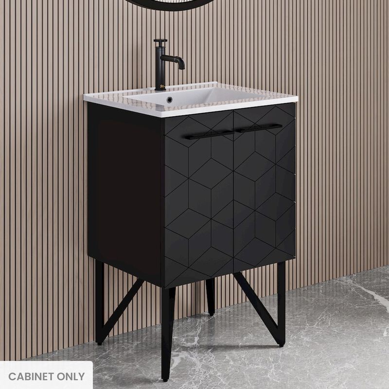 Annecy 24 Phantom Black Bathroom Vanity Cabinet Only (SM-BV251B) image number 1