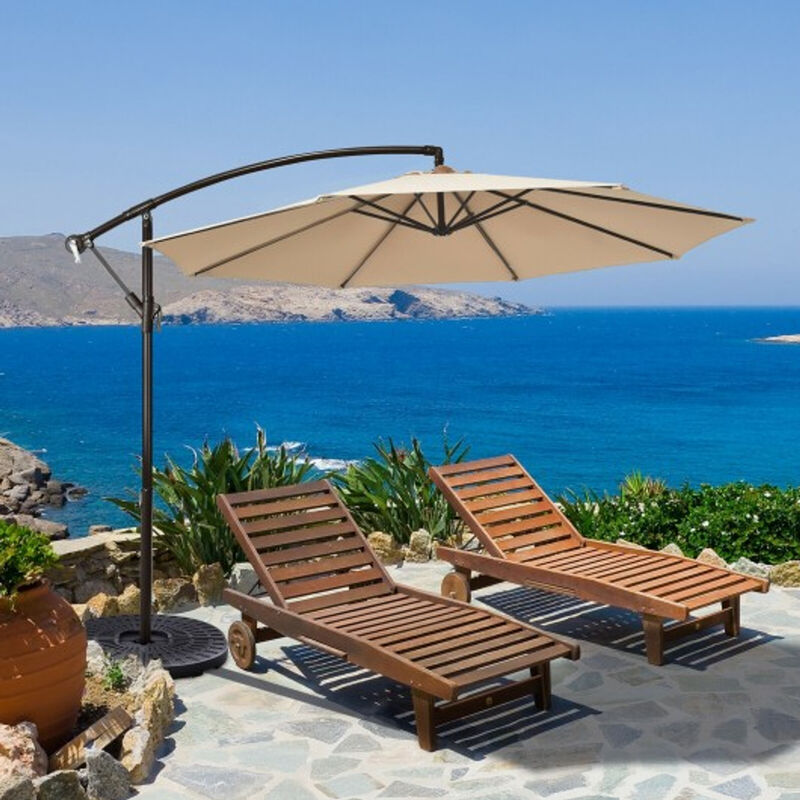 10 Feet Patio Offset Hanging Umbrella with Easy Tilt Adjustment