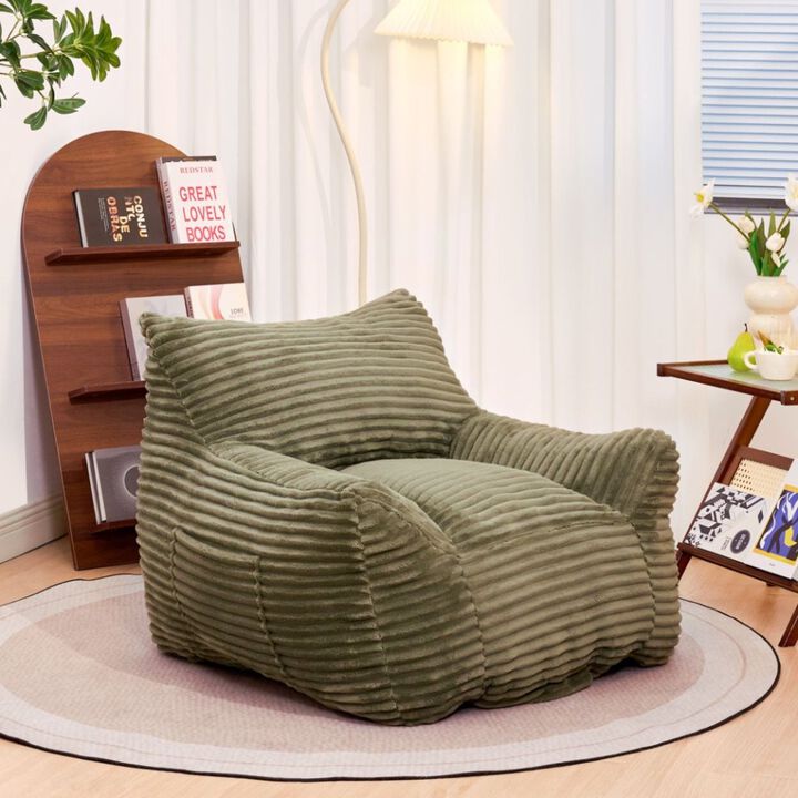 GOODSILO Oversized Comfort Bean Bag Chair with Supportive Armrests for Ultimate Lounging Relaxation