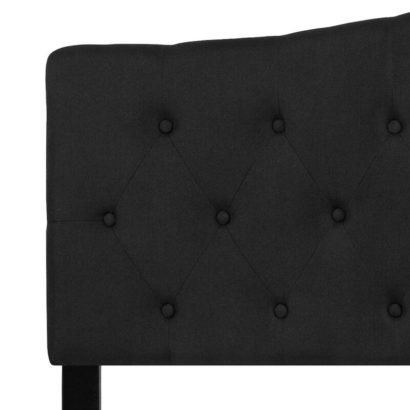 Flash Furniture Tufted Upholstered Queen Size Headboard in Black Fabric image number 6