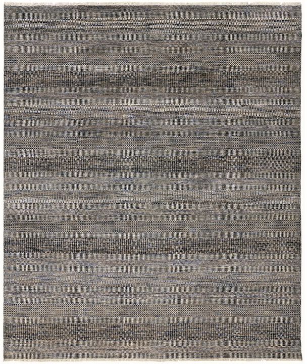 HomeRoots Wool Striped Hand Knotted Area Rug