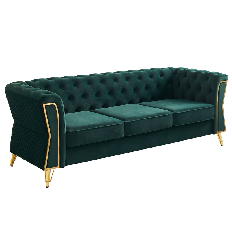 Marpwo Tufted Velvet Sofa image number 1