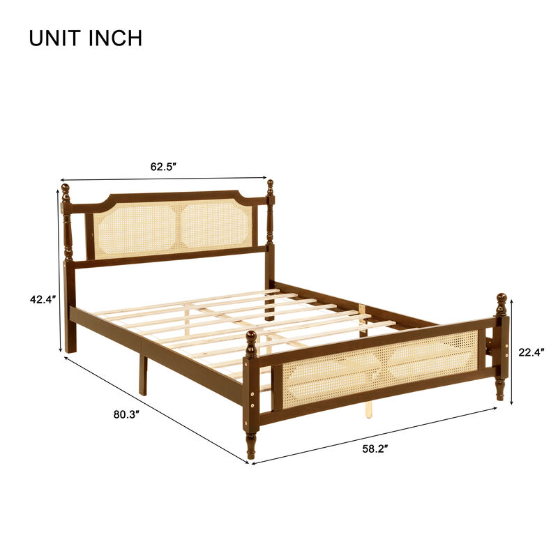 Fekvif Queen Pine wooden Bed image number 6