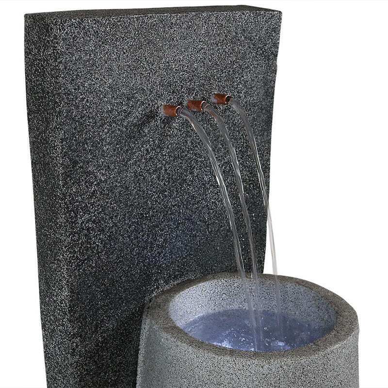 Sunnydaze Three Stream Monterno Water Fountain with LED Lights - 35 in