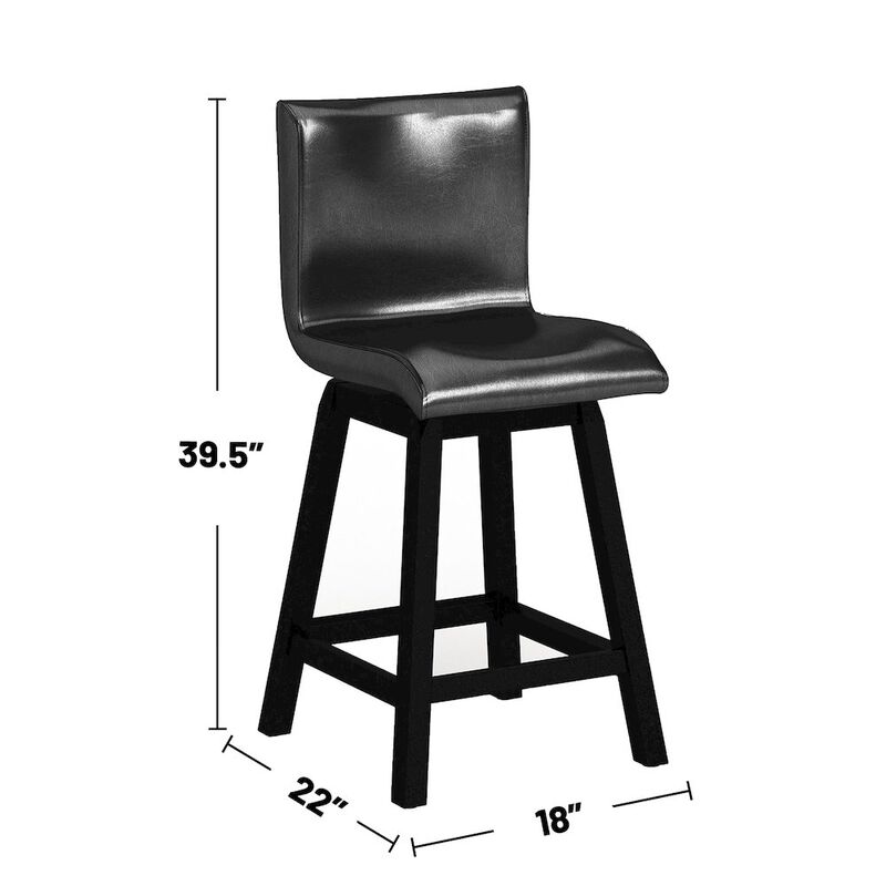 Simple Relax 6 Piece Counter Height Table Set with Bench in Black Finish image number 2