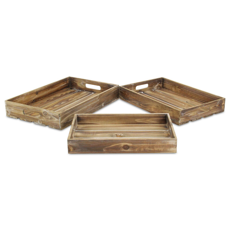 Handmade Wooden Rectangular Serving Tray with Handles &ndash; Durable Tray for Kitchen, Dining, and Entertaining