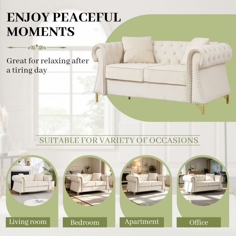 Blust 58.5" Chesterfield Loveseat image number 5