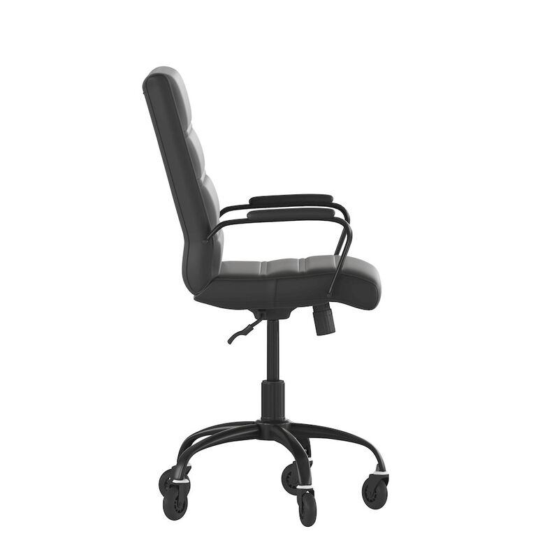 Flash Furniture Mid-Back Black Executive Swivel Office Chair with Black Frame, Arms, image number 2