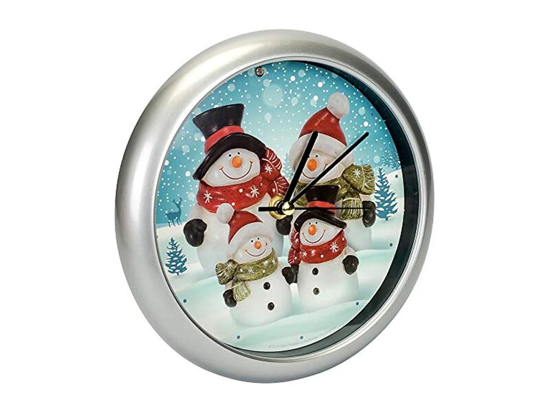 Snowman Family Winter Wonderland Wall Clock 8 Inch Home Decor image number 3