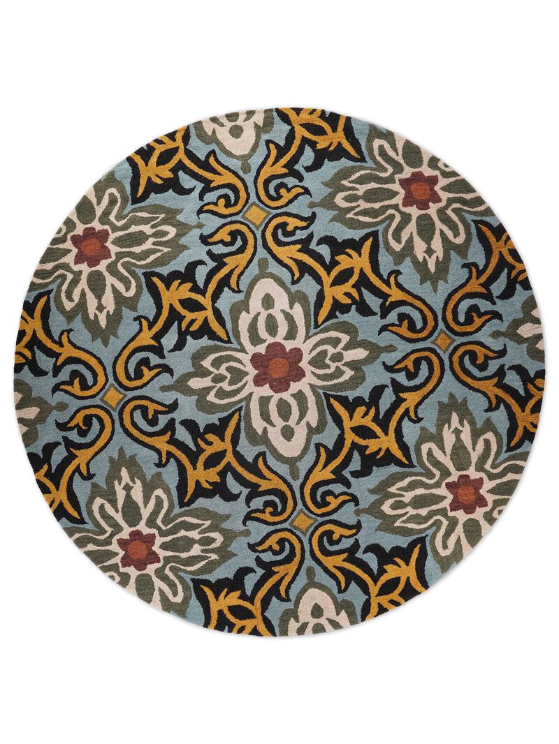 RUGSOTIC CARPETS HAND TUFTED WOOL ECO-FRIENDLY AREA RUGS  - Blue, Floral Modern Design, High Pile Thick Handmade Anti Skid Area Rugs for Living Room, Bed Room (K00722) image number 0