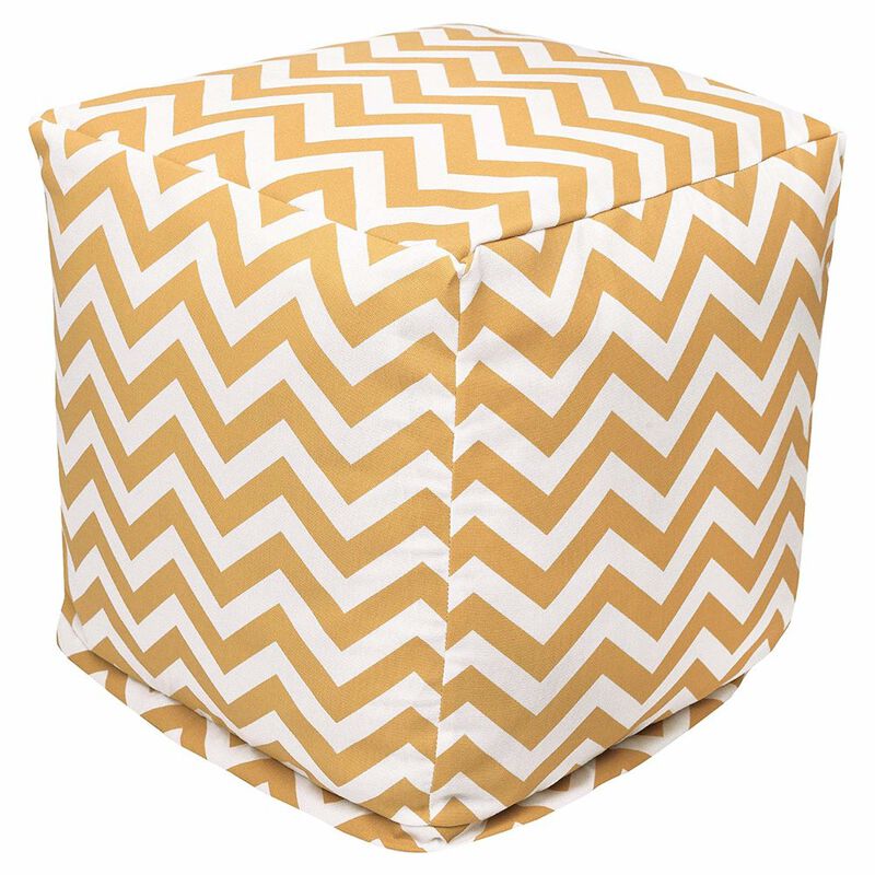 Majestic Home Goods Cube Pouf Chevron Yellow