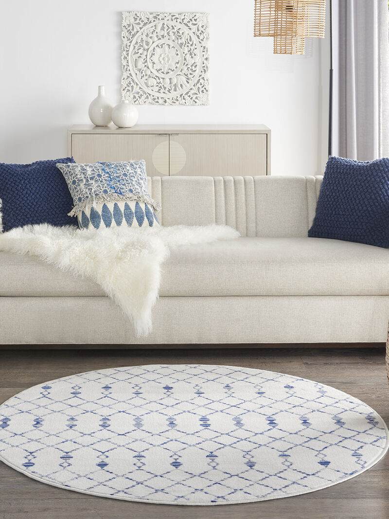 Whimsicle WHS02 Ivory 5' x Round Rug