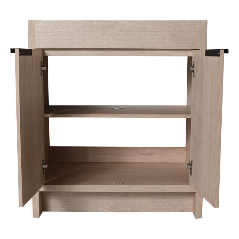 Streamdale 30" Freestanding Vanity with White Resin Sink & 2 Soft-Close Doors