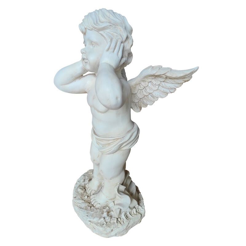 Winged Angel Covering Her Ears Resin Ornament image number 5