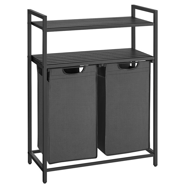 Laundry Hamper with 2 Removable Pull Out Bags Clothes Organizer
