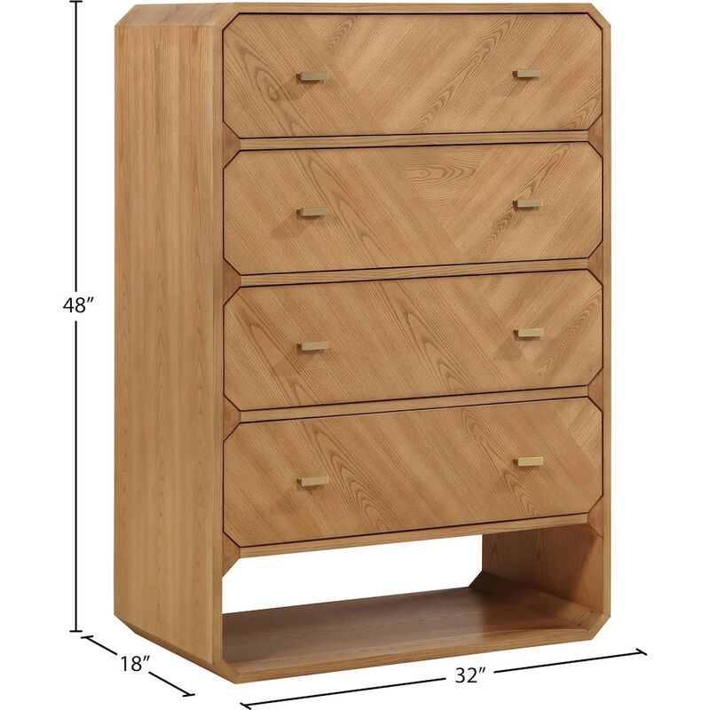 Meridian Furniture Parker Natural Ash Veneer Chest