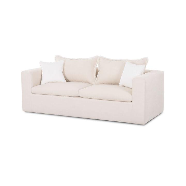 Salty Cream Performance Petite Boucle Outdoor Sofa