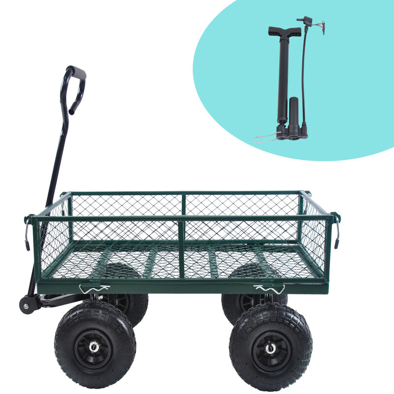 Wagon Cart Garden Cart Trucks Make It Easier To Transport Firewood (Green)