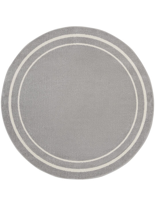 Nourison Essentials NRE02 Gray/Ivory 6' x Round Rug