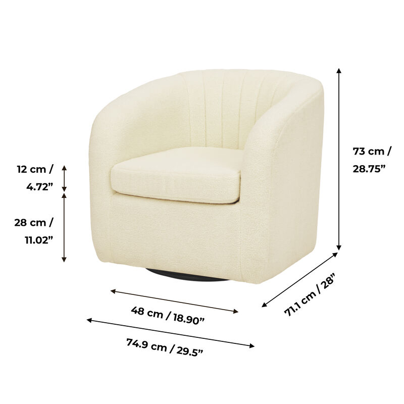 Teamson home - Monroe faux shearing 28.75" Swivel Tub Chair image number 1