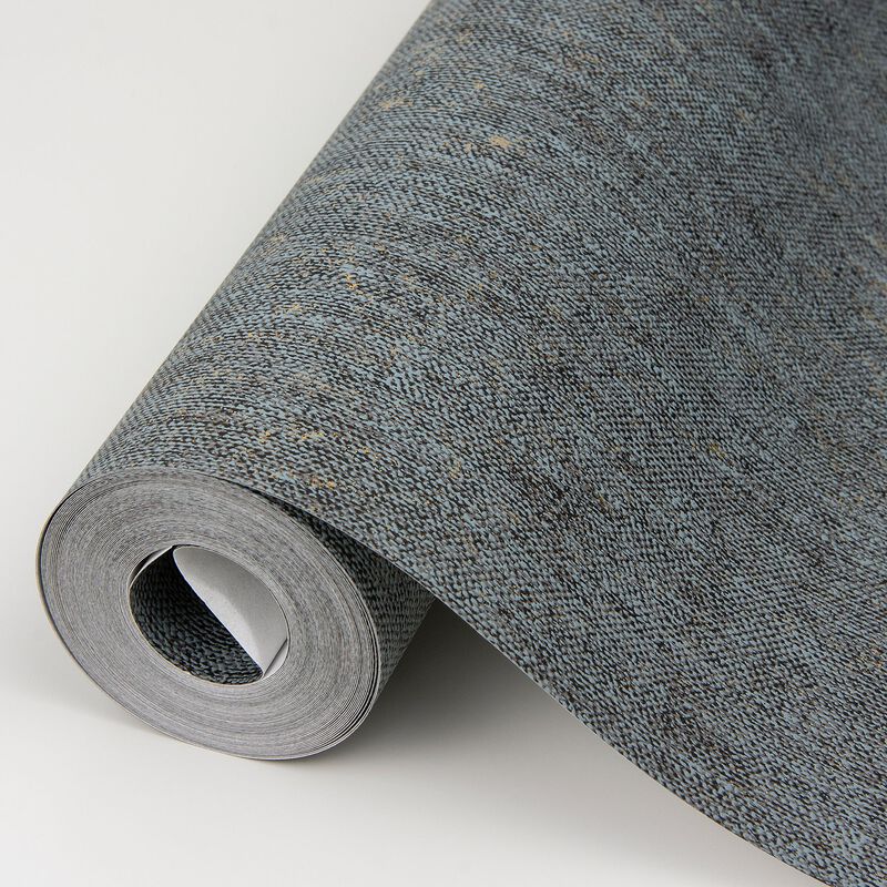 Reuss Slate Faux Fabric Wallpaper (Double Roll) image number 4