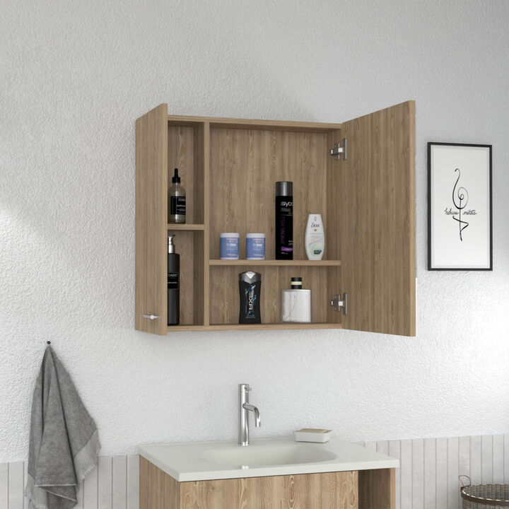 Sines Medicine Cabinet, Four Internal Shelves, Single Door -Pine