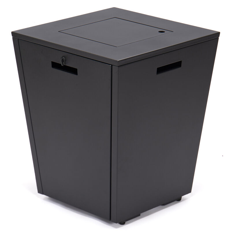 LeisureMod Marlin Modern Aluminum Outdoor Patio Chaise Lounge Chair in Black Frame Set of 2 with Square Fire Pit Side Table