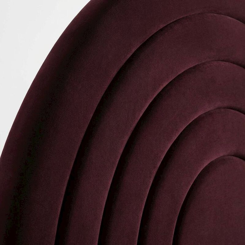 Arched Velvet Full Headboard in Soft Performance Fabric with Plush Design image number 4