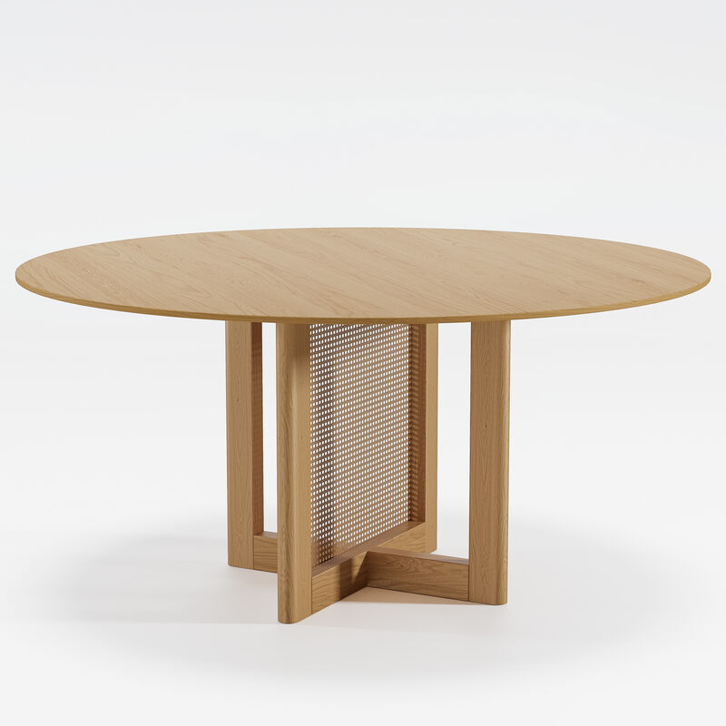 60 Cinna Modern  Wood Round Dining Table（Seats 8）
