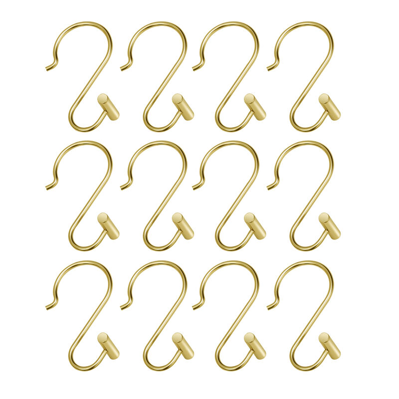 Metal Shower Curtain Hooks, Set of 12 image number 3